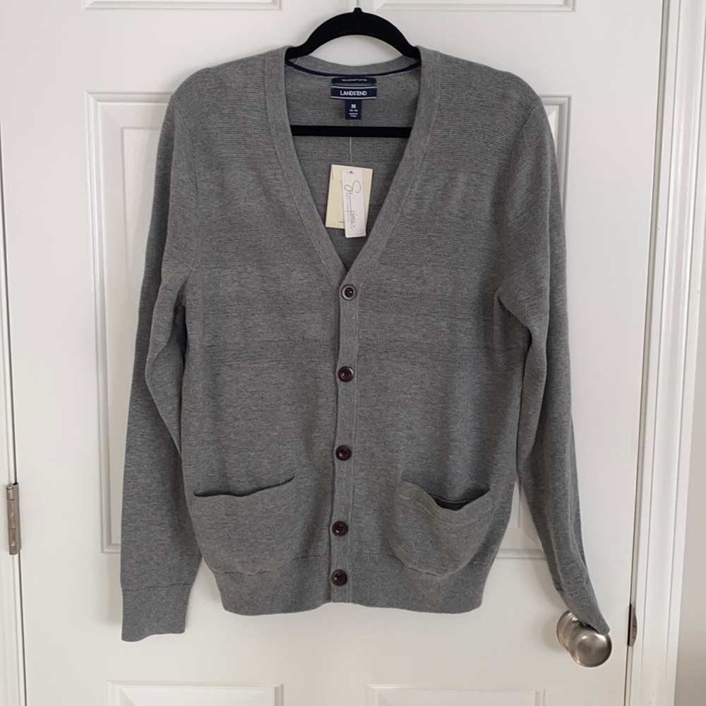 Land’s End button up V neck sweater